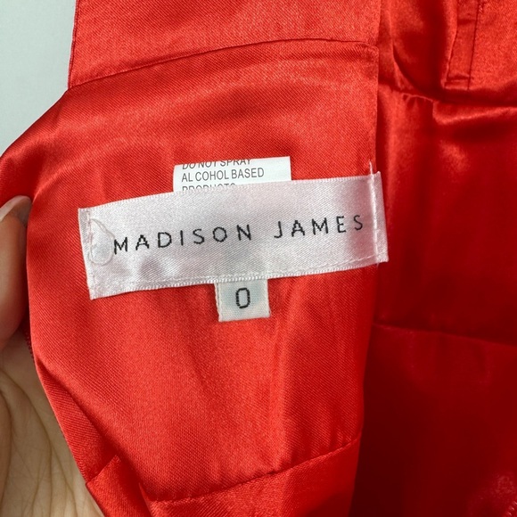 Madison James Red Tulle Prom Dress - Picture 4 of 4